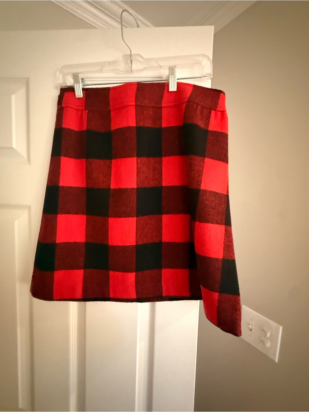 J. Crew Red and Black Buffalo Plaid A-Line Skirt